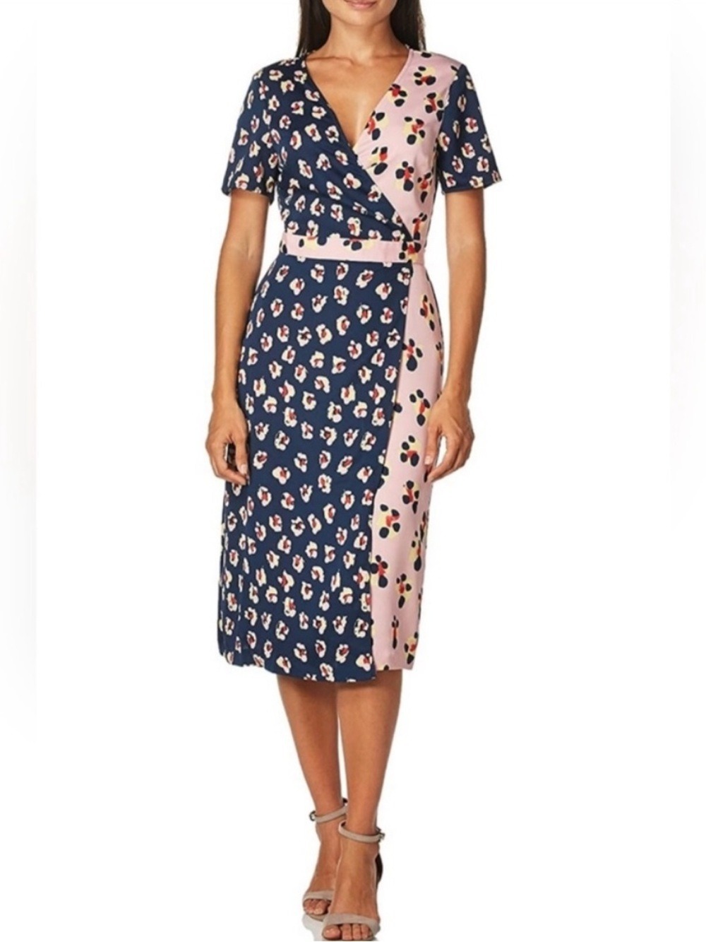 BCBGeneration NWT Indigo Floral wrap dress size S